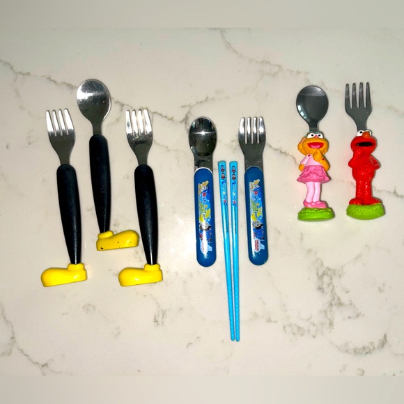 Toddler Silverware Sets Bundle - Disney, Elmo, & Thomas the train - Picture 1 of 9